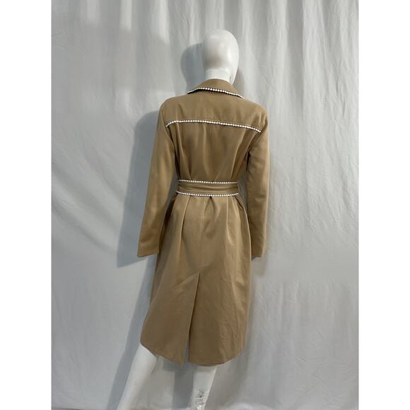 L'Agence 'Love' Beige Cotton Trench Coat Size 2 - Picture 3 of 5
